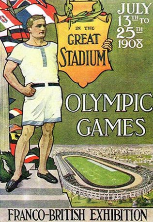 Image Olympic Games. In the Great Stadium.
Franco-British Exhibition, affiche
non signée, 1908.  
