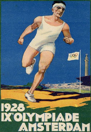 Image 1928. IXe Olympiade. Amsterdam,
affiche&nbsp;signée Joseph Rovers, 1928.
