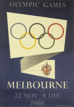 Image Olympic Games. Melbourne, affiche
signée Richard Beck, 1956.
