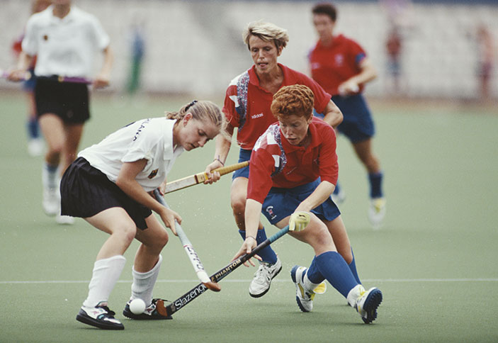 Photos Match de hockey sur gazon. Allemagne/Grande-Bretagne, photographie, 1992.
