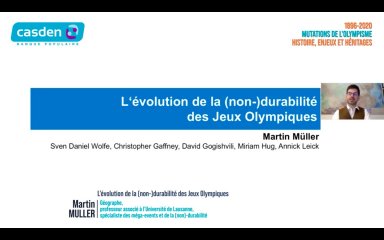 L'évolution de la (non-)durabilité des Jeux Olympiques par Martin Müller