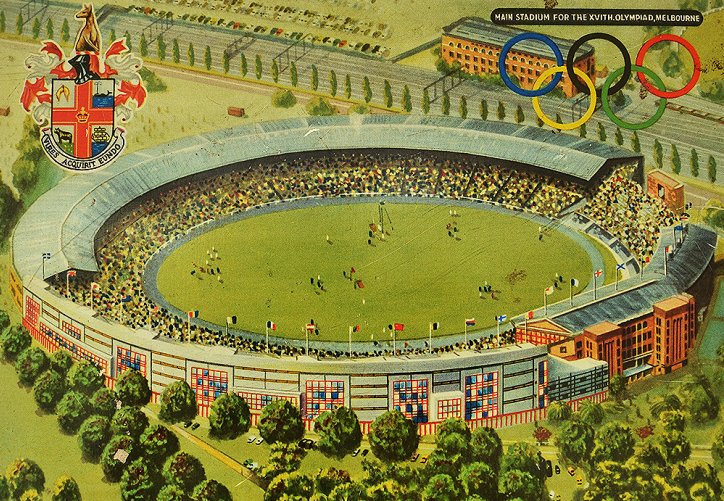 Melbourne Cricket Ground Stadium, boîte métallique, 1956.