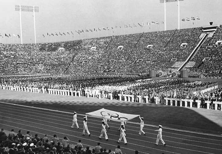 Cérémonie d’ouverture des Jeux Olympiques de Tokyo, photographie, 1964.