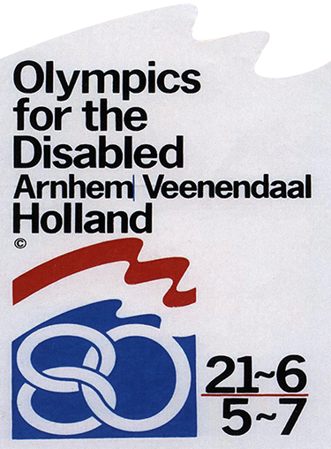 Olympics for the Disabled. Arnhem Veenendaal. Holland, affiche non signée, 1980.