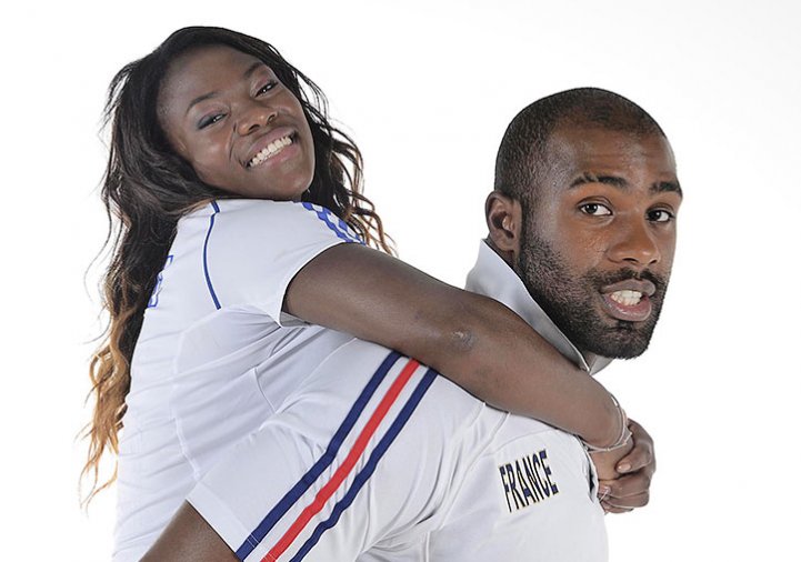 Photos Clarisse Agbegnenou et Teddy Riner [France], médaillés d’or aux championnats du monde de judo, photographie de Stéphane Mantey, 2014.
