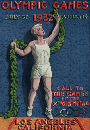 Image Olympic Games. 1932. Los Angeles,&nbsp;
affiche&nbsp;signée Julio Kilenyi [reprise
en couverture&nbsp;du programme], 1932.
