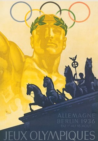 Image Allemagne. Berlin 1936. Jeux Olympiques,
affiche signée Werner Würbel, 1936.

