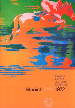 Image Olympic Games. Munich 1972. Équitation,
affiche signée Winter Fritz, 1972.