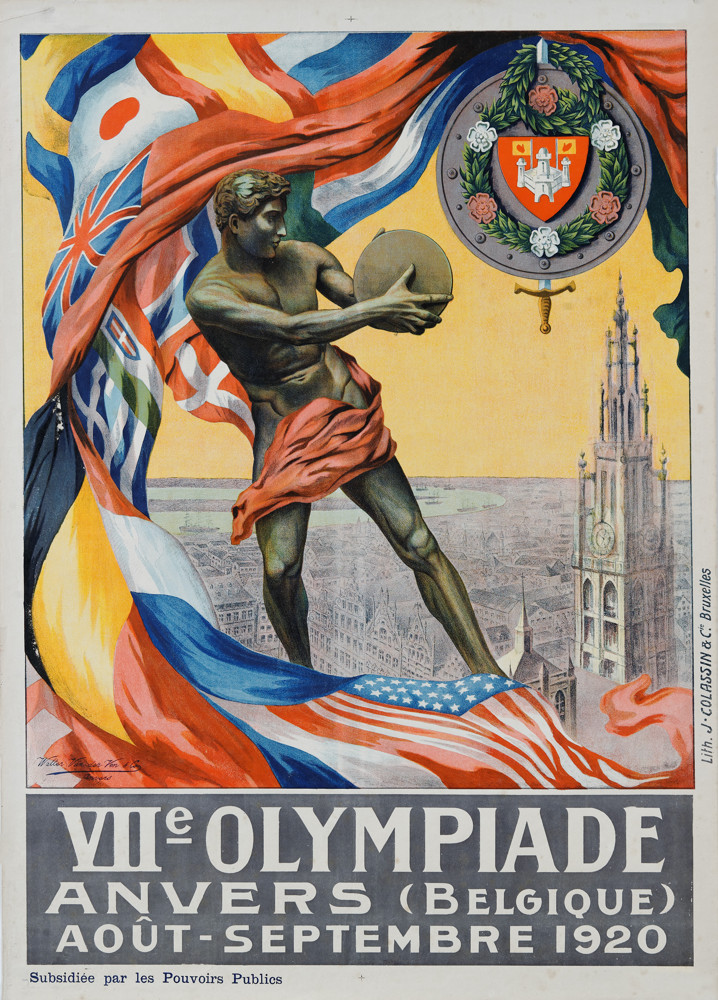 Photo VIIe Olympiade. Anvers, affiche signée Walter van der Ven & Co., 1920. © Musée national du sport, Nice