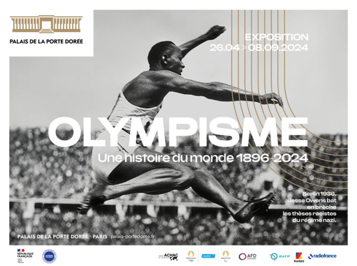 Affiche de l'exposition Olympisme, une histoire du monde au Palais de la Porte Dorée