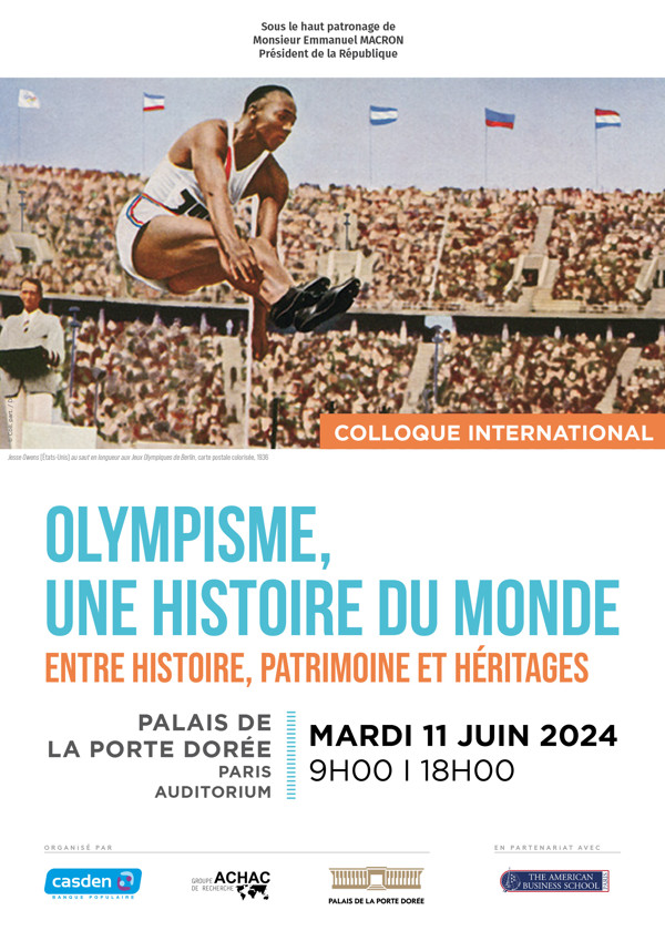 Affiche du Colloque international Olympisme, une histoire du monde - Entre histoire, patrimoine et héritage